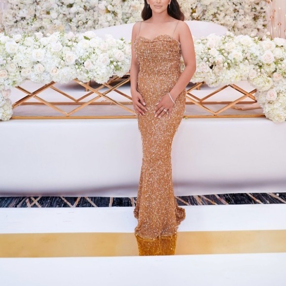 Albina Dyla gold dress - Picture 1 of 4